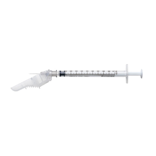 Safety Needle with 1cc Syringe, 27G x _", 100/bx, 4 bx/cs (US Only)