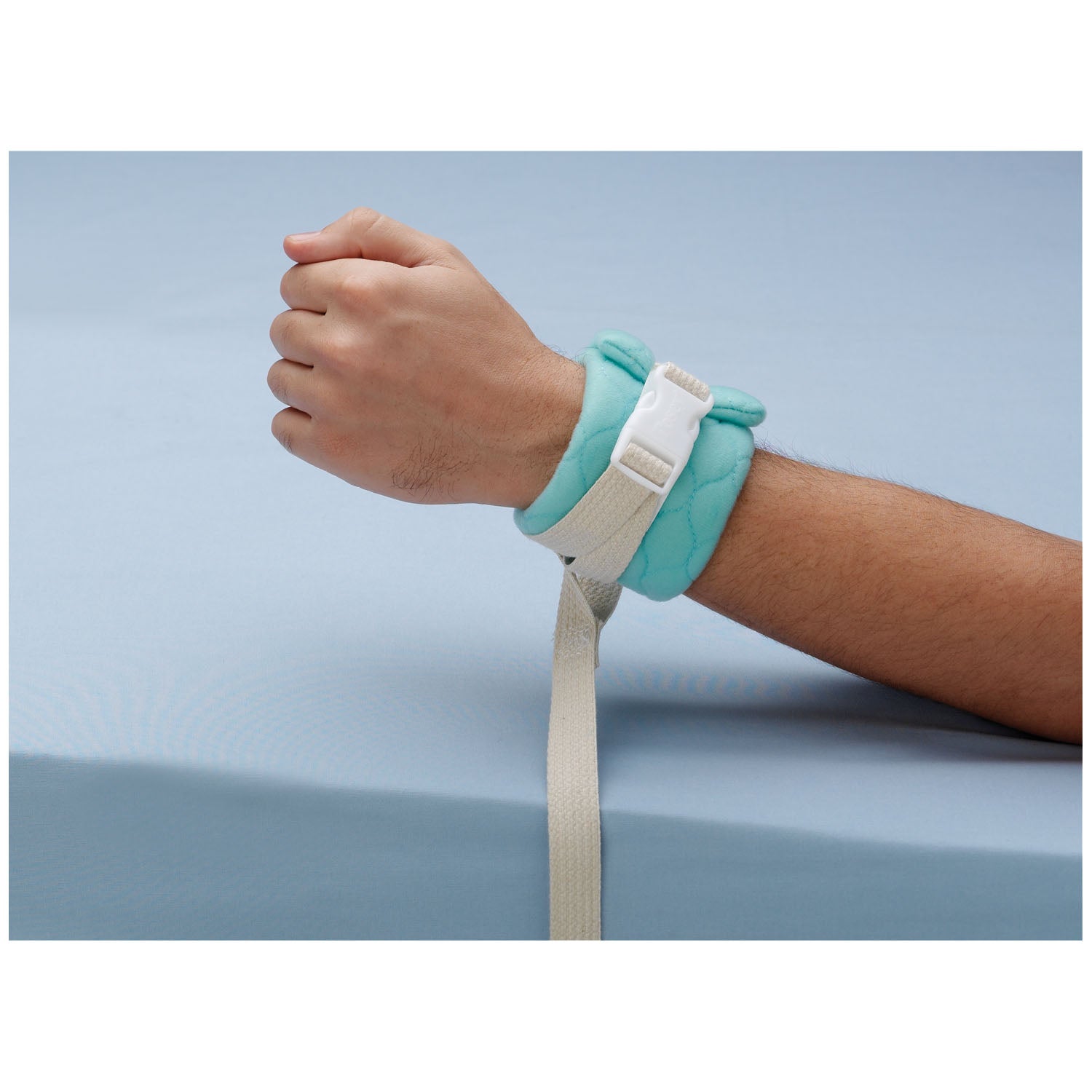 Posey Wrist Restraint, One Size Fits Most, Hook and Loop/Quick Release Buckle, 1-Strap, 2-Piece, Quilted Fabric, Blue (Continental US + HI Only)