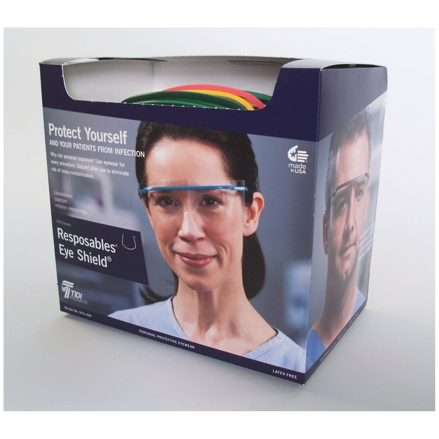 Eyeshield Frame, Reposable, Assorted Colors, Pre-Assembled, Non-Sterile, 100/cs