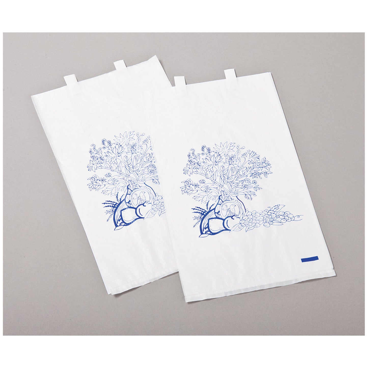 Bedside Bag, 6_" x 3 1/8" x 11 3/8", Flame Retardant Paper, Blue Floral Print, 2000/cs