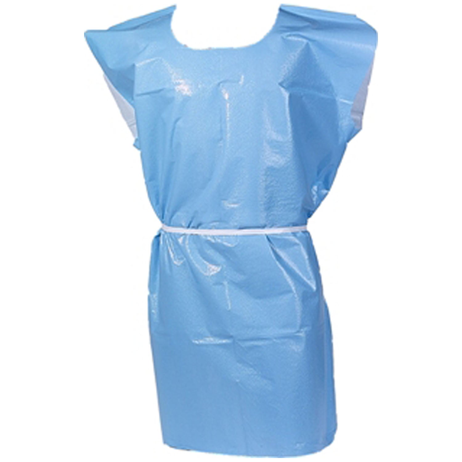 Exam Gown, 2-Ply, T/P, 30" x 42", Sky Blue, 50/cs