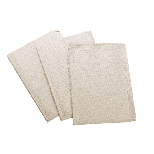 Diamond Embossed Towel, 13" x 18", 2-Ply Tissue, Poly-Backed, White, 500/cs