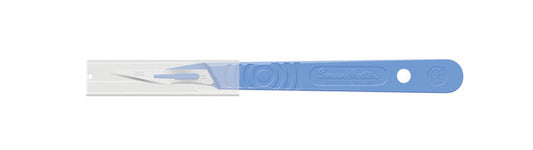 Scalpel, Guarded, Stainless Steel, Size 11, Blue Handle, Disposable, Sterile, 10/bx (DROP SHIP ONLY)