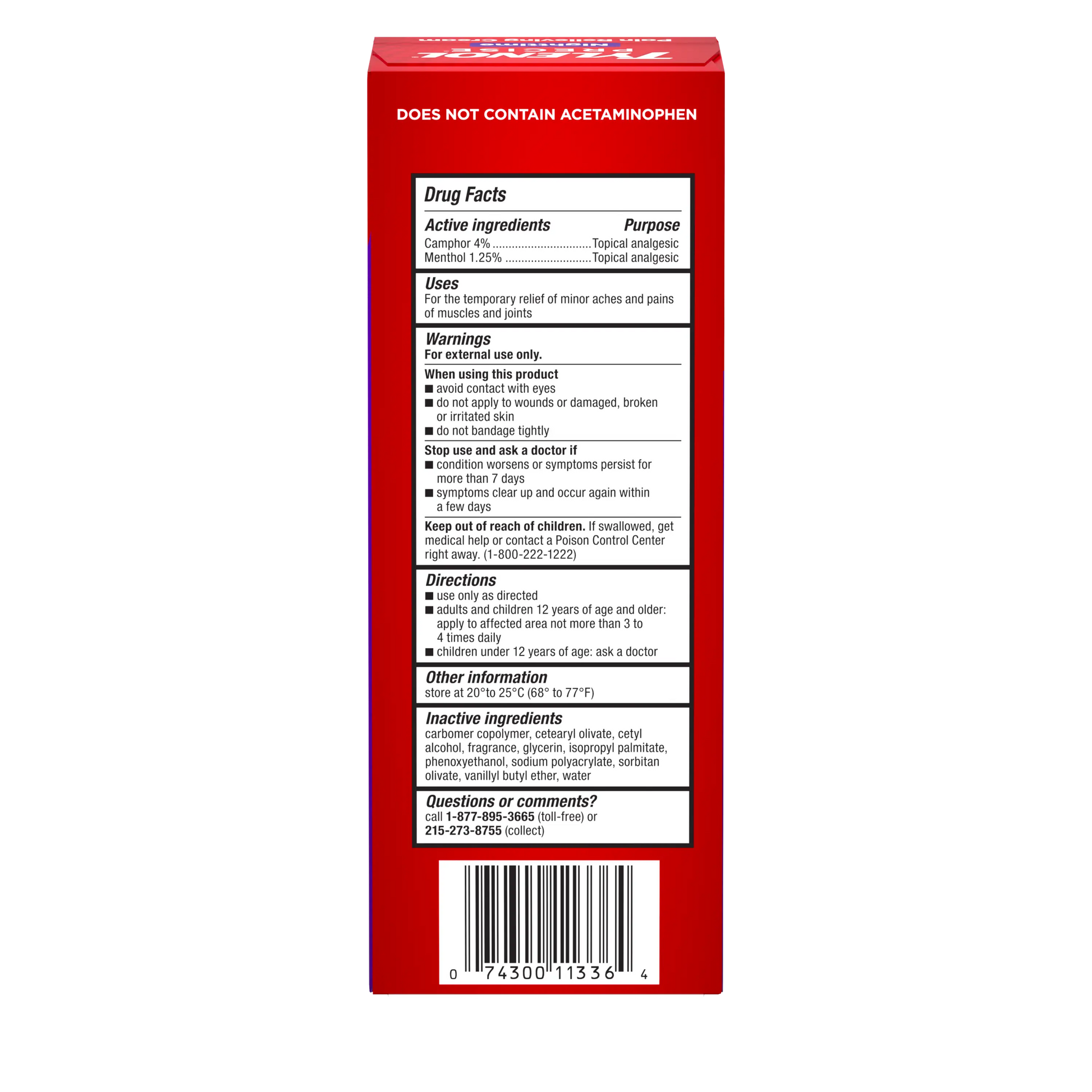 Tylenol Precise Nighttime Pain Relieving Cream, 4 oz, 3/pk, 8 pk/cs (Continental US+HI Only) (Pricing Subject to Change without Prior Notification)