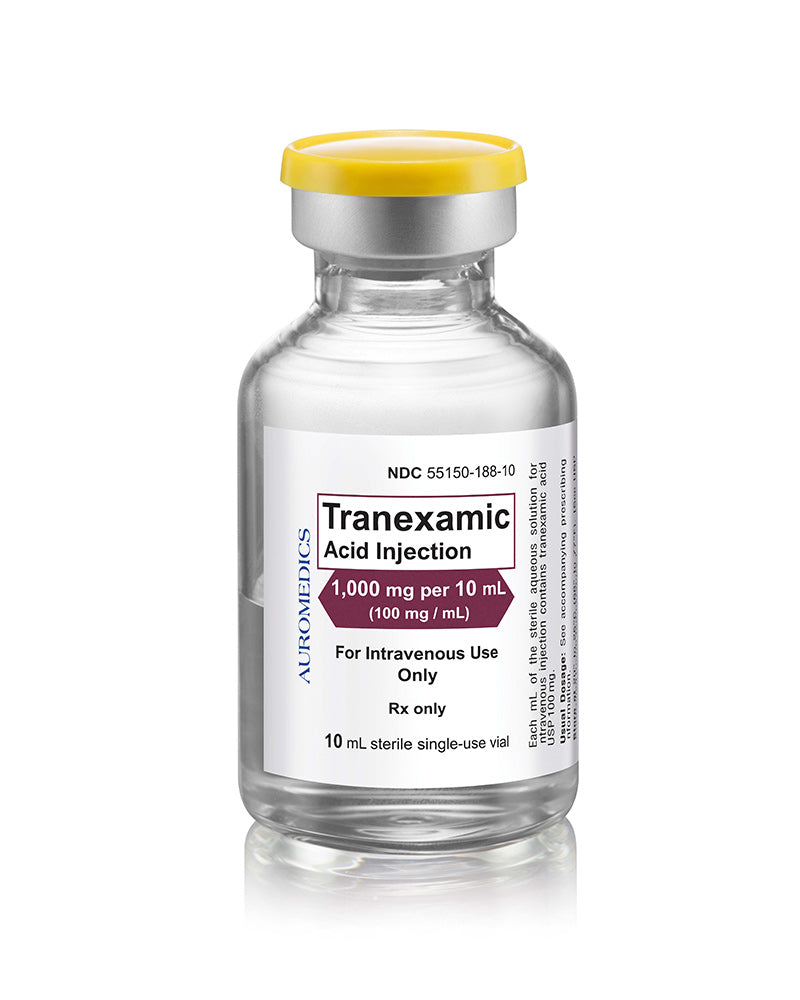 Tranexemic Acid Injection, 1000 mg per 10 ml (100 mg/ml), SDV, 10/bx (Rx) (US Only, Excluding IN and ND) (Product is Non-Returnable)
