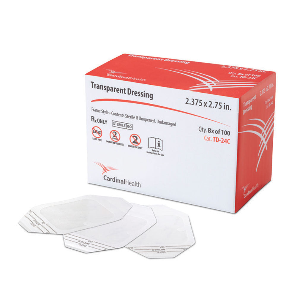 Cardinal Health Standard Frame Style Window Out Transparent Dressing, 2.375 x 2.75", Sterile, 100/bx, 4bx/cs (Continental US Only)