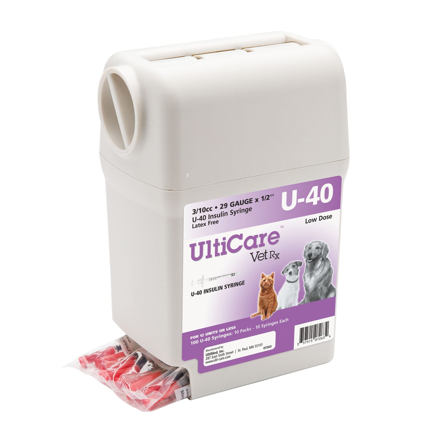 UltiGuard U-40 Syringe Dispenser, 29G x _", 3/10cc, 100/bx