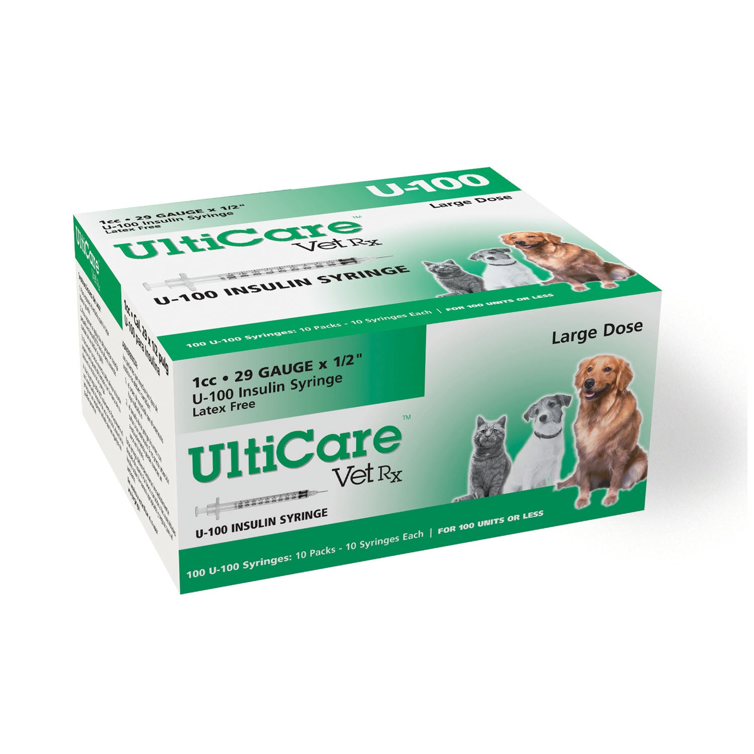 U-100 Syringe, 29G x _", 1cc, 100/bx