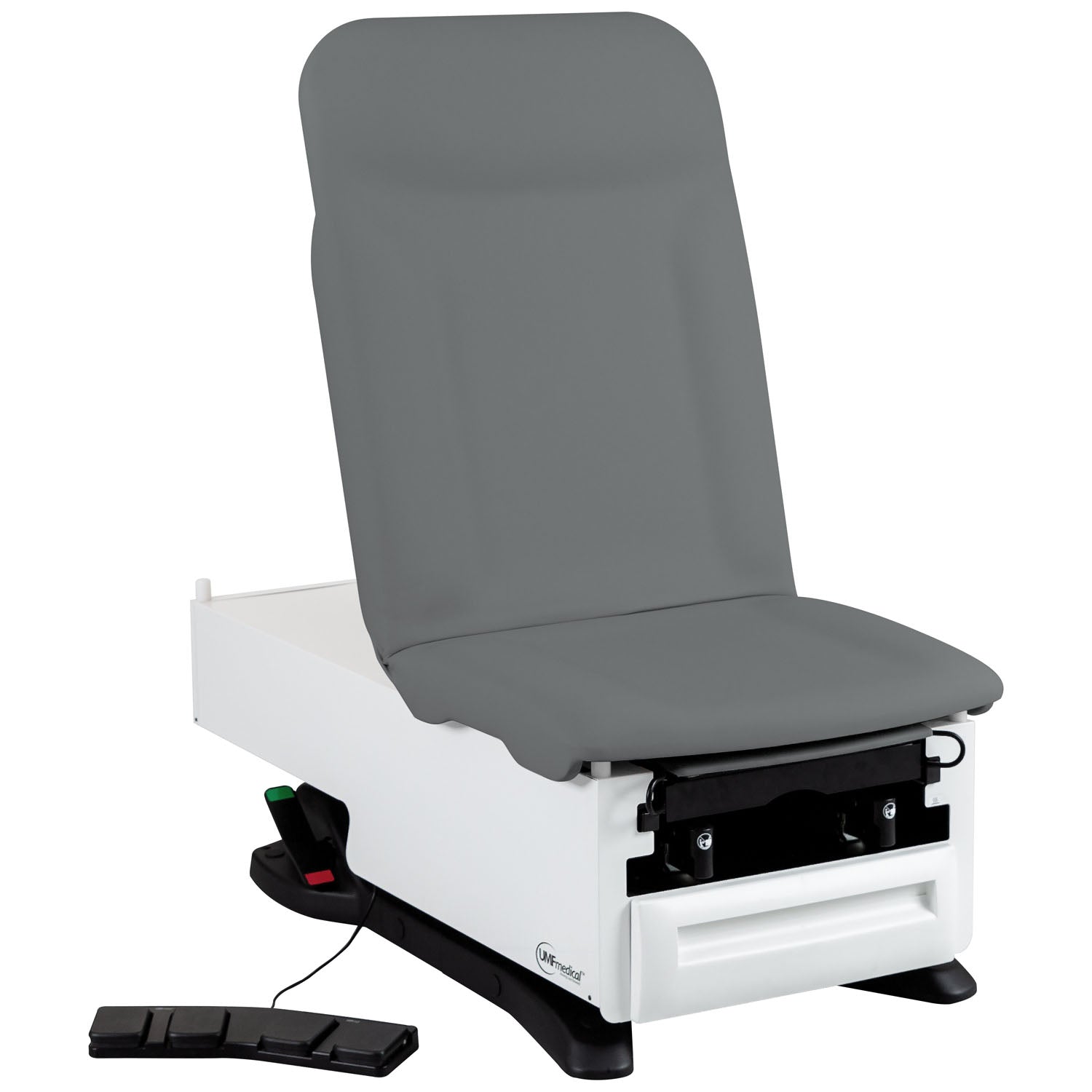 Exam Table, 3503-500-305 with OneTouch WheelBase System, Premium Upholstery, Power Backrest, Stirrups, Drain Pan, Electrical Receptacle, Drawer Warmer, Foot Control, Front Storage Drawer,  Available in 16 Colors (DROP SHIP ONLY)
