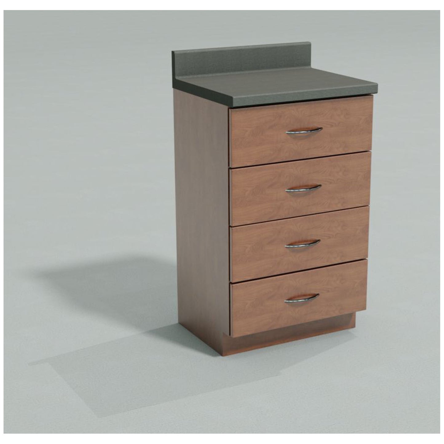 Base Cabinet, Steel, 24", Four (4) Drawers, Seamless Countertop, Quiet White (DROP SHIP ONLY)