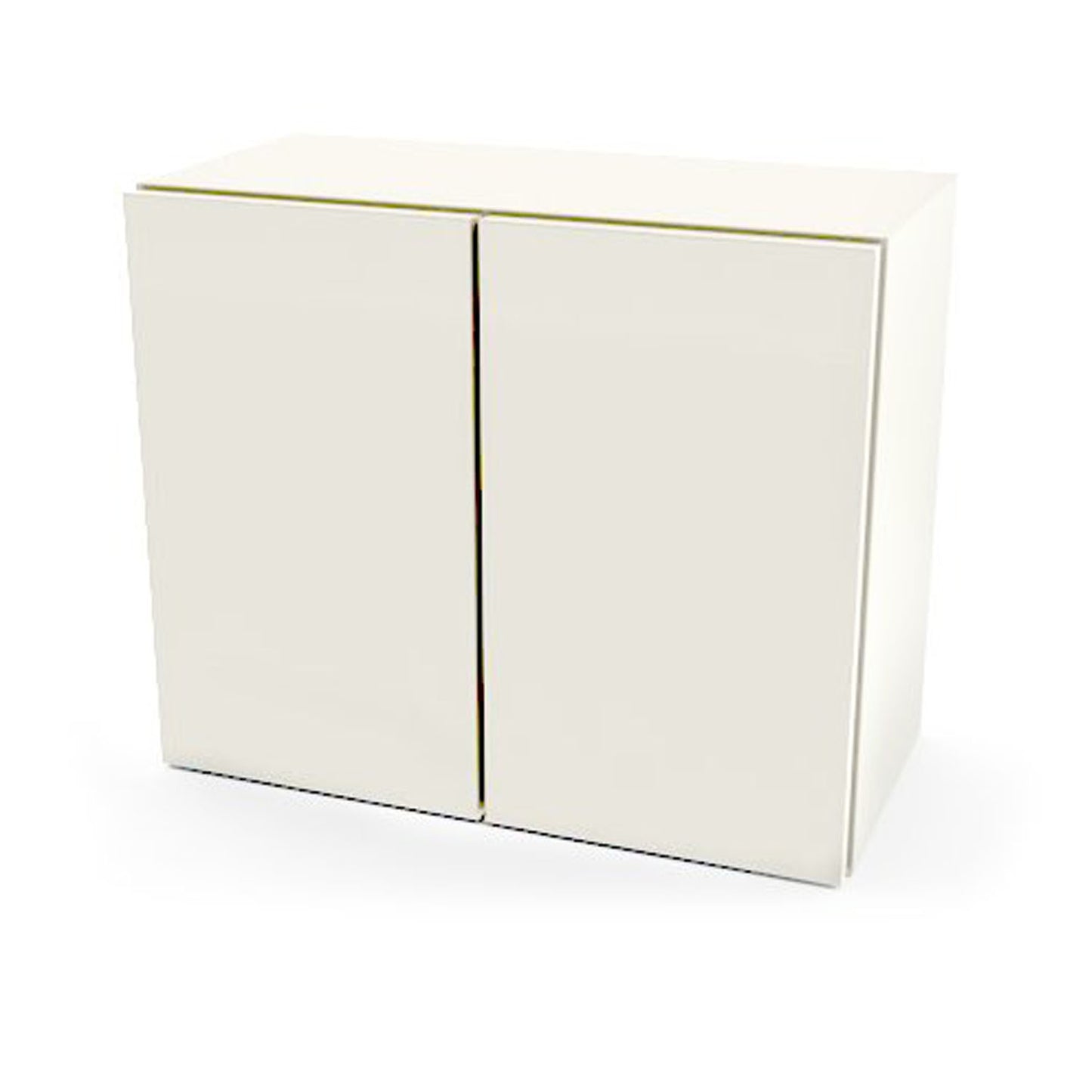 Wall Cabinet, Steel, 24", Two Doors, One Adjustable Shelf, Quiet White