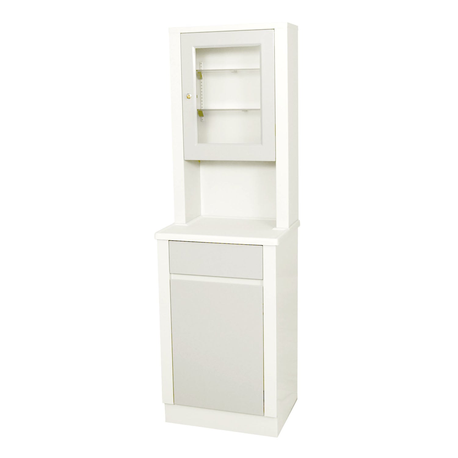 Treatment Cabinet, 6105 with Upper Cabinet Section, One (1) Door, One (1) Shelf, 20" W x 65" H x 16.25 D, Quiet White (DROP SHIP ONLY)