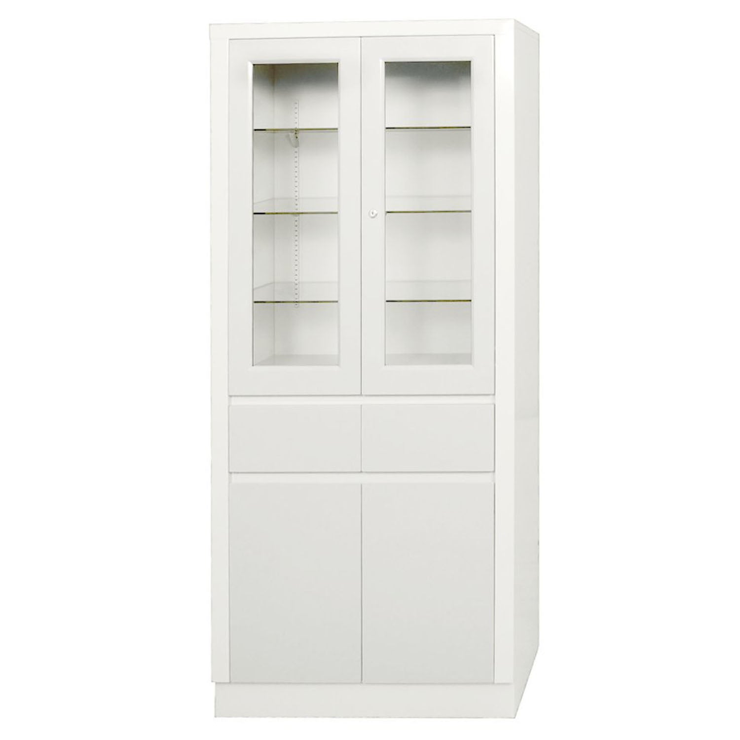 Storage/Supply Cabinet, 7142 with Upper Section, Two (2) doors, Two (2) drawers, 31.5"W x 67"H x 15.5"D, Quiet White (DROP SHIP ONLY)