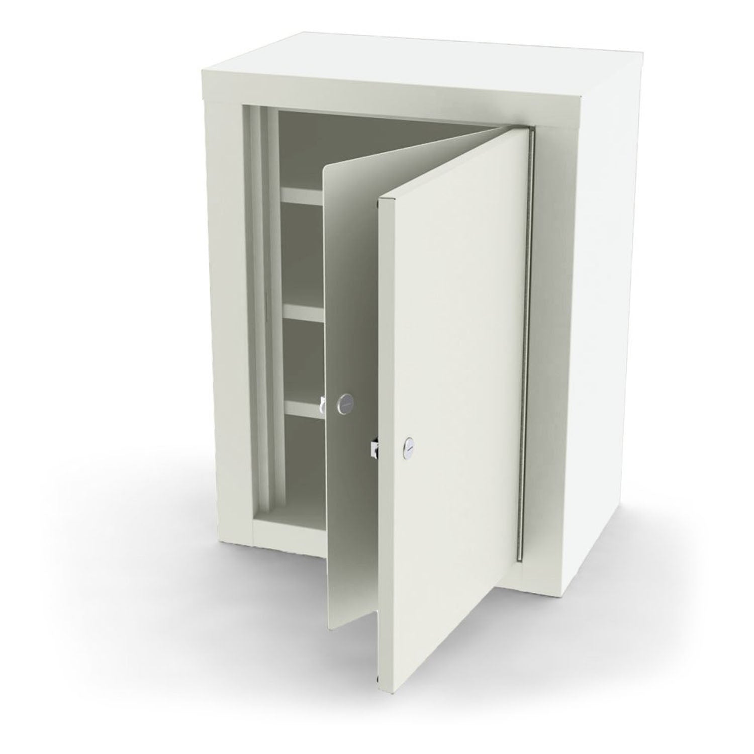 Narcotic Locker, 7780, Steel, Double Door with Separate Locks (keyed differently), Three (3) Adjustable Shelves, 18.125 W (46.0cm) x 24 H (61.0cm) x 12.125 D (30.8cm), Wall Mountable or Inside Cabinet Mountable, Quiet White (DROP SHIP ONLY)
