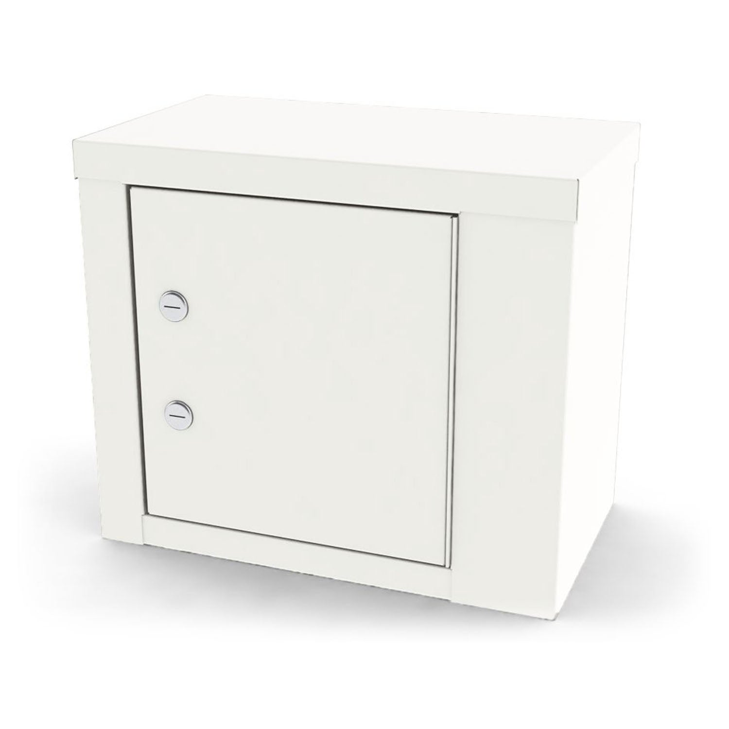 Narcotic Shelf, 7787, Steel with One (1) Adjustable Steel Shelf, Single Door, Double Lock,(keyed differently) 14.125W (35.9cm) x 12 H (30.5cm) x 8.125D (20.6cm), Wall Mountable or Inside Cabinet Mountable, Quiet White (DROP SHIP ONLY)