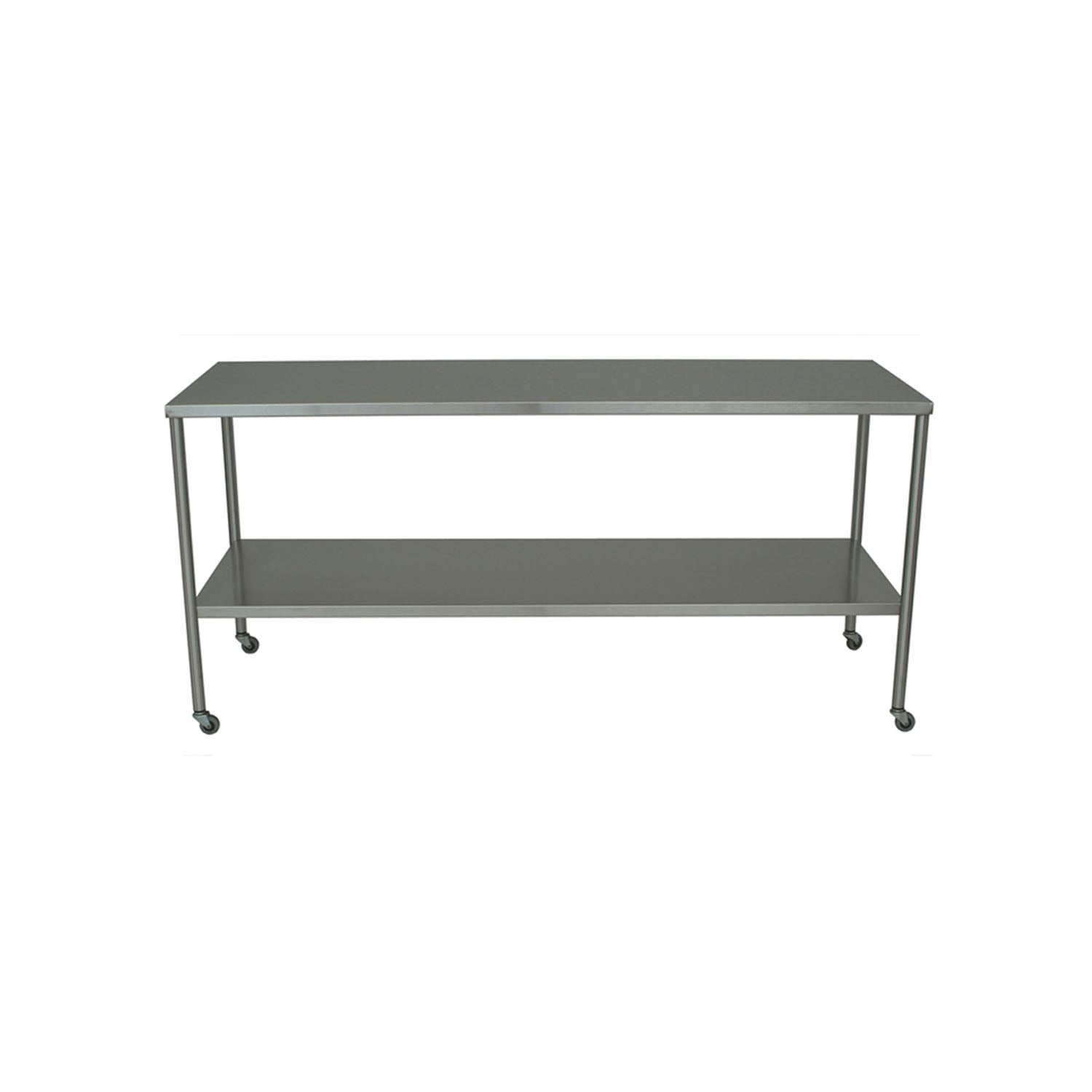 Instrument Table with Shelf, Stainless Steel, 24" x 72" (DROP SHIP ONLY)