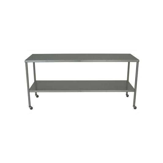 Instrument Table with Shelf, Stainless Steel, 24" x 72" (DROP SHIP ONLY)