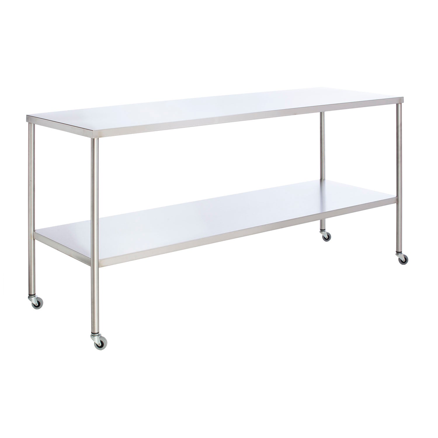Instrument Table with Shelf, Stainless Steel, 24" x 60" (DROP SHIP ONLY)