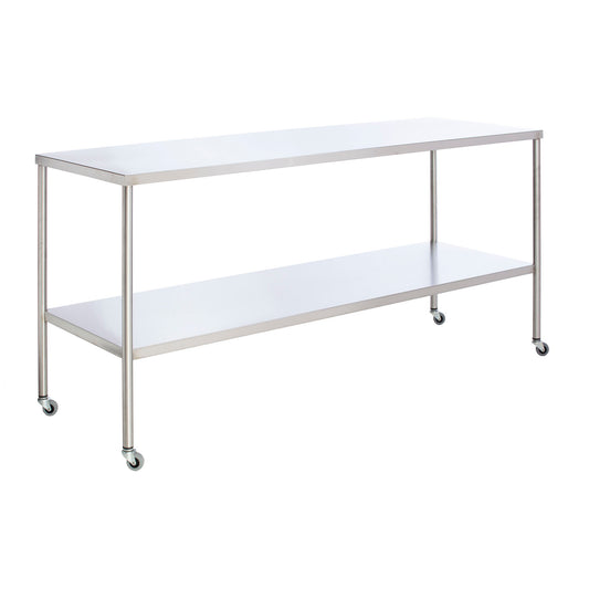 Instrument Table with Shelf, Stainless Steel, 24" x 60" (DROP SHIP ONLY)