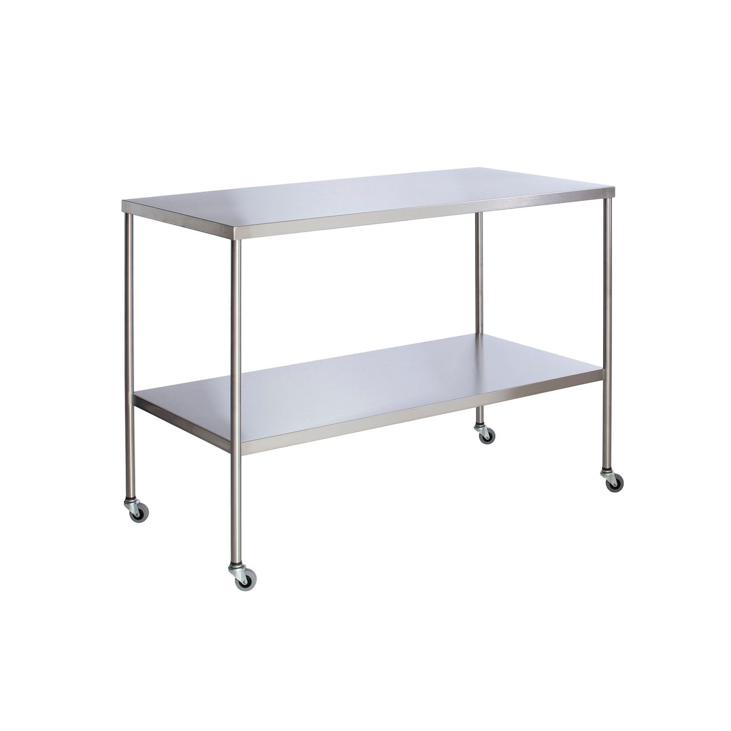 Instrument Table with Shelf, Stainless Steel, 24" x 48" (DROP SHIP ONLY)