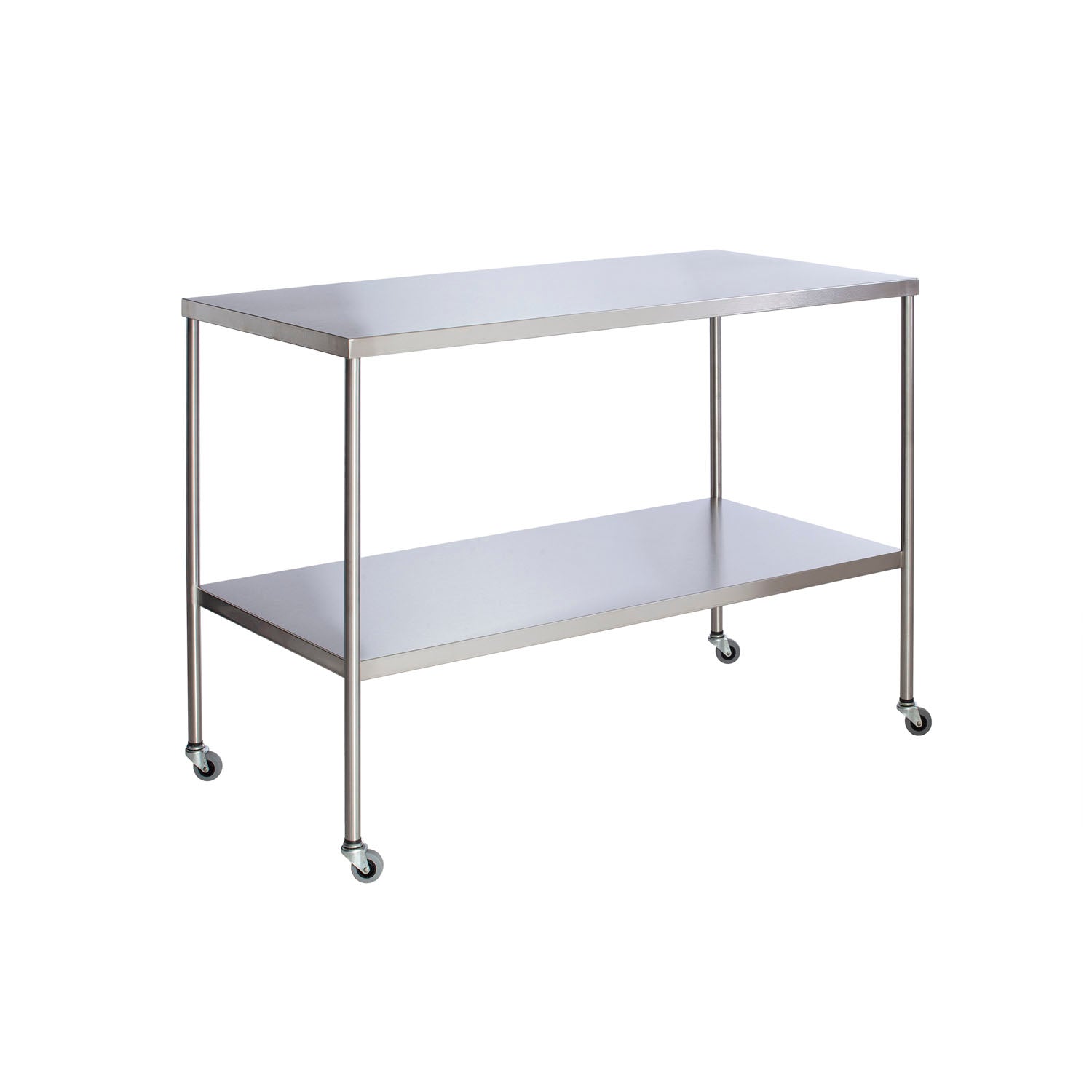 Instrument Table with Shelf, Stainless Steel, 24" x 48" (DROP SHIP ONLY)