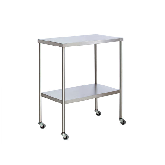 Instrument Table with Shelf, Stainless Steel, 16" x 30" (DROP SHIP ONLY)