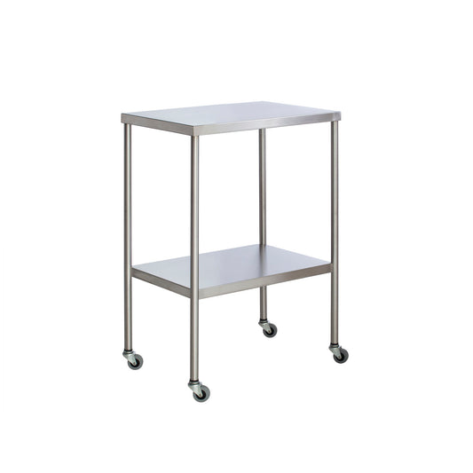 Instrument Table with Shelf, Stainless Steel, 16" x 20" (DROP SHIP ONLY)