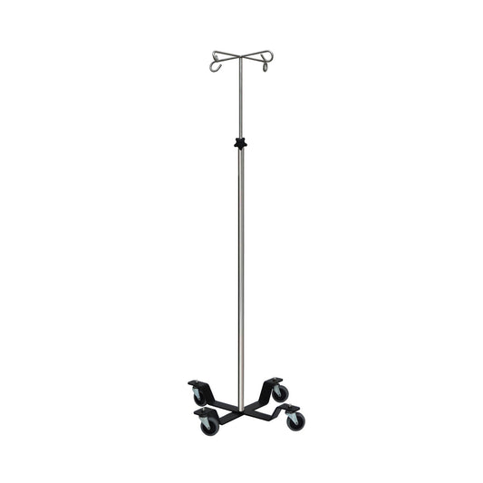 I.V. Pole, Infusion Pump, 4-Hook, Stainless Steel (DROP SHIP ONLY)