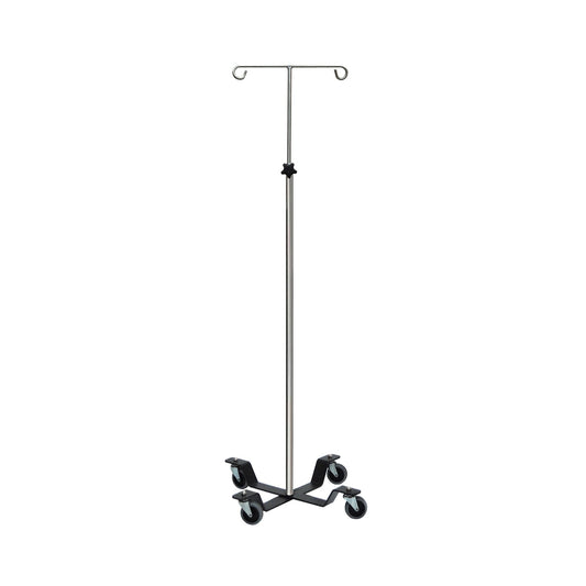 I.V. Pole, Infusion Pump, 2-Hook, Stainless Steel (DROP SHIP ONLY)