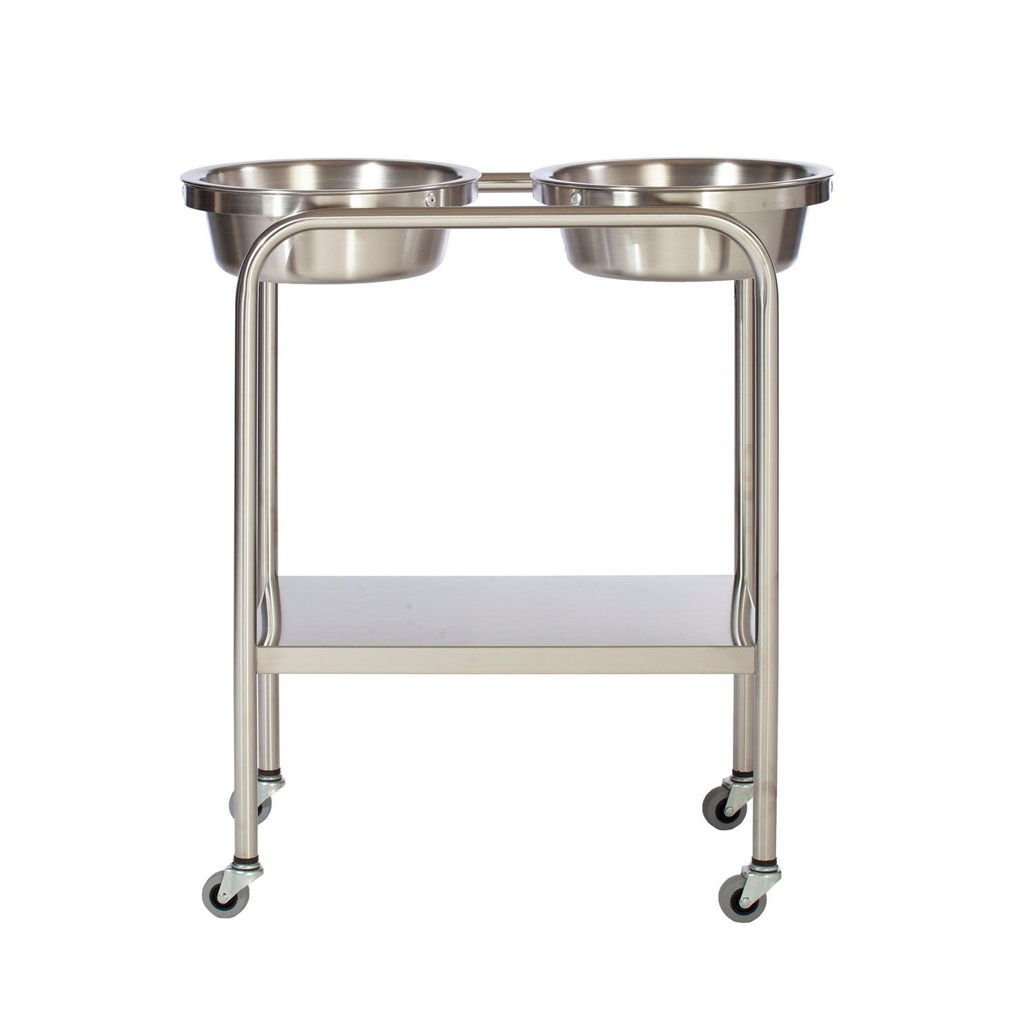 Twin, Basin Stand wiith Shelf, Stainless Steel (DROP SHIP ONLY)