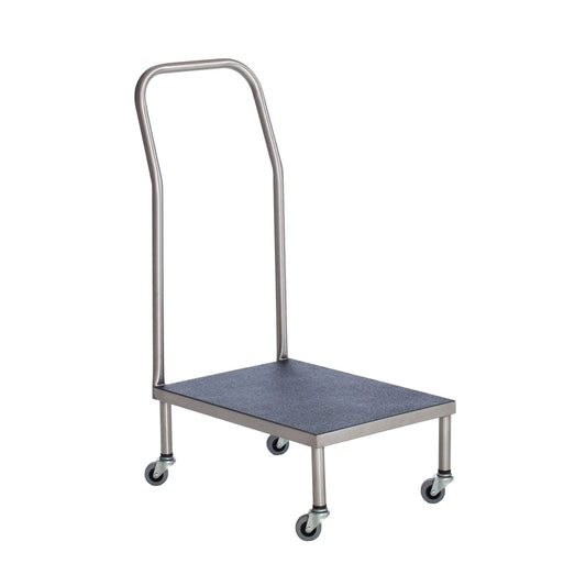 Foot Stool, Transport Cart, Stainless Steel, 20 3/8"W x 10"H x 13.25"D (DROP SHIP ONLY)