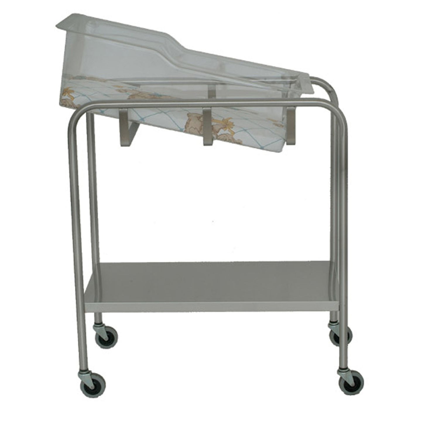 Bassinet with Basket (8545) and Mattress (8546), Stainless Steel, One (1) Shelf, 32"W x 35.25"H x 17"D (DROP SHIP ONLY)