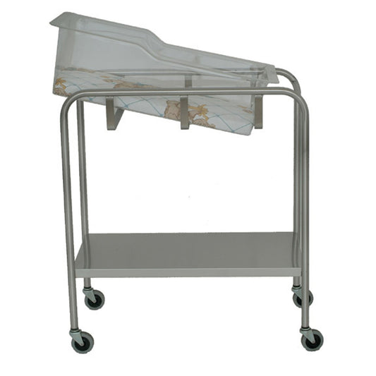 Bassinet with Basket (8545) and Mattress (8546), Stainless Steel, One (1) Shelf, 32"W x 35.25"H x 17"D (DROP SHIP ONLY)