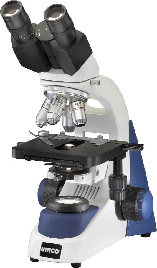 Microscope, Dual Head, 10X Widefield Eyepiece, 4X, 10X, 40X, 100X, Semi-Plan, NA 1.25 Condenser, Iris Diaphragm, Mechanical Stage, LED Illumination, 3 Watt LED Bulb, Coaxial Focusing (US Only) (DROP SHIP ONLY)