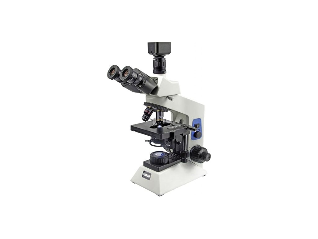 Microscope, Trinocular, Camera Ready, 10X Widefield Eyepiece, 4X Brightfield, 10X, 20X, 40X & 100X Plan, NA 1.25 Condenser, Iris Diaphragm, Mechanical Stage, LED Illumination, 3 Watt LED Bulb (US Only) (DROP SHIP ONLY)