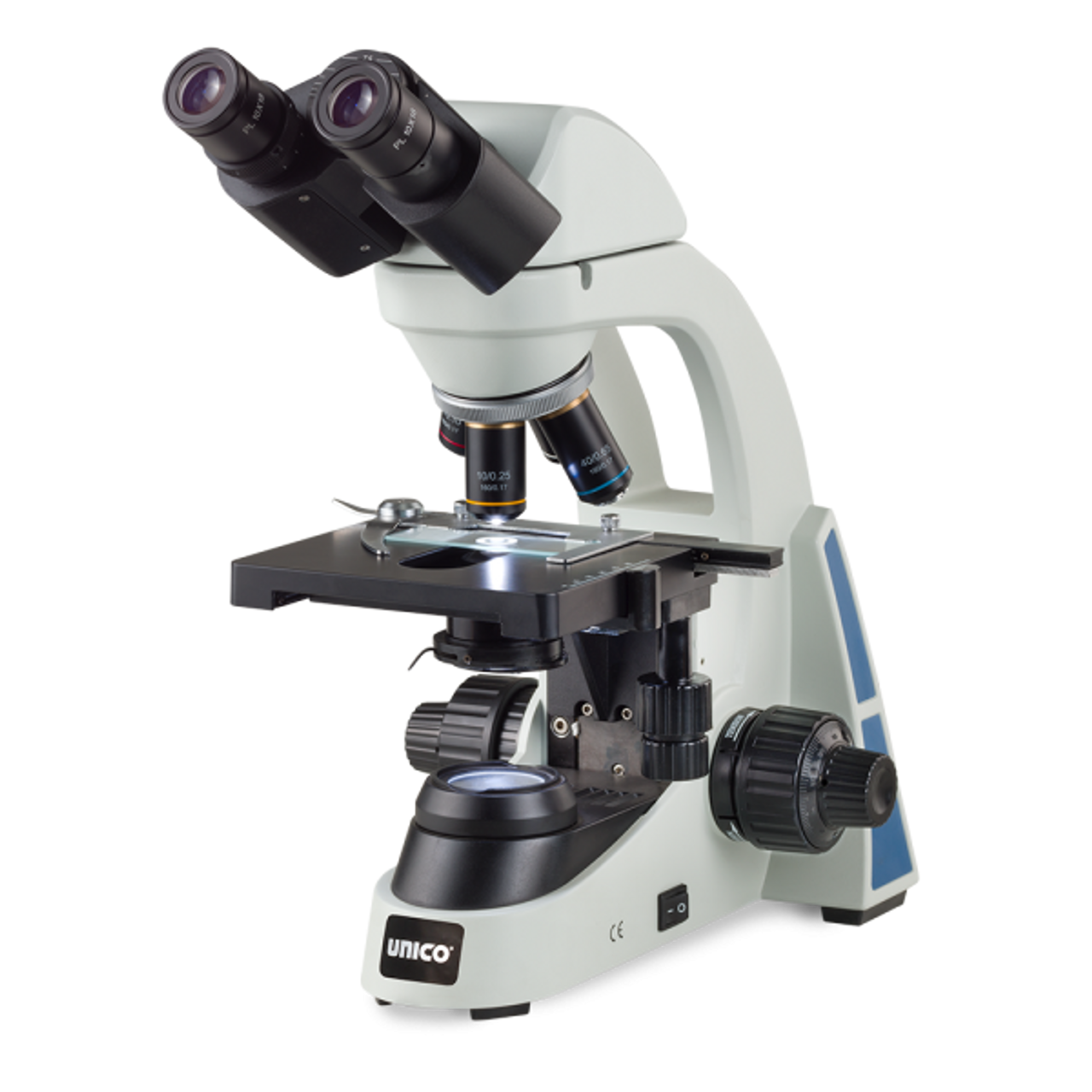 Microscope, Binocular, 10X Widefield Eyepiece, 4X, 10X, 40X, 100X, Achromat, NA 1.25 Condenser, Iris Diaphragm, Mechanical Stage, LED Illumination, 3 Watt LED Bulb, Coaxial Focusing (US Only) (DROP SHIP ONLY)