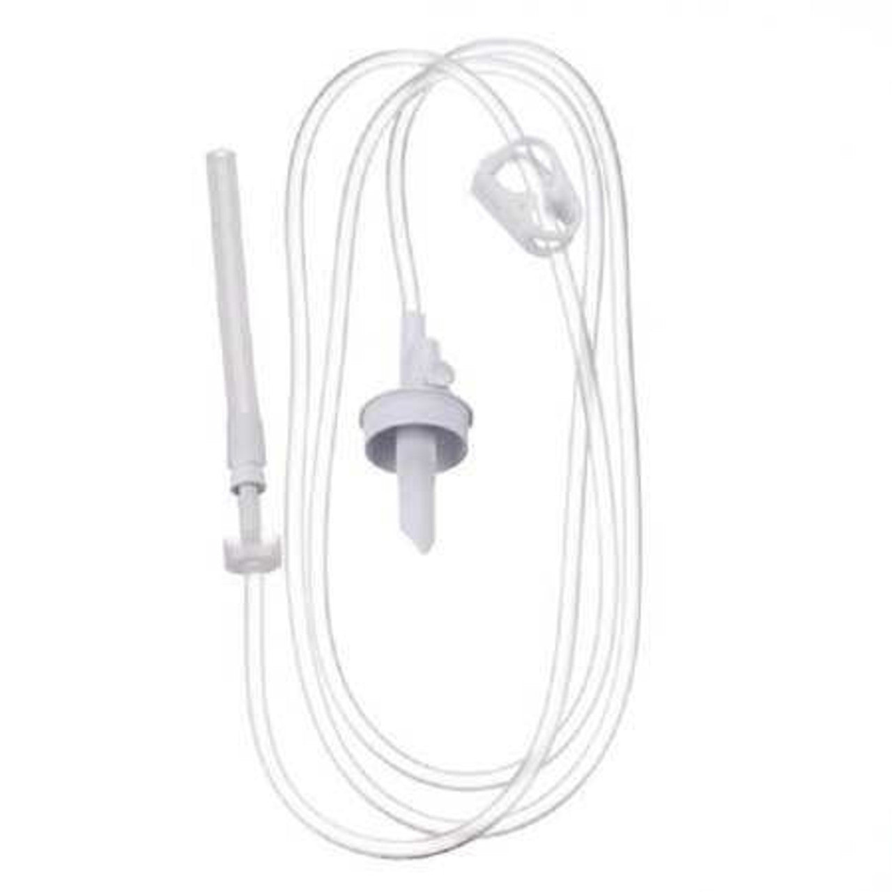 Two-Bag Irrigation Set, 2 Non-Vented Spikes, 0.281" ID Large Bore Tubing, 2 On/ Off Clamps, Drip Chamber, Roller Clamp, 4_" Distal Connector, 93"L, Latex Free (LF), 10/cs (Rx) (Item is Non-Returnable) (Continental US+HI Only, Excluding IN and ND)