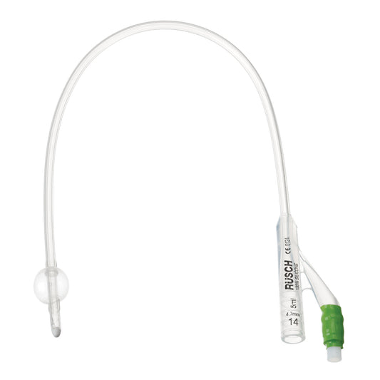 2-Way Foley Catheter, 5cc Balloon, 100% Silicone, Sterile, 14FR, 10/bx (on contract) (Continental US Only)