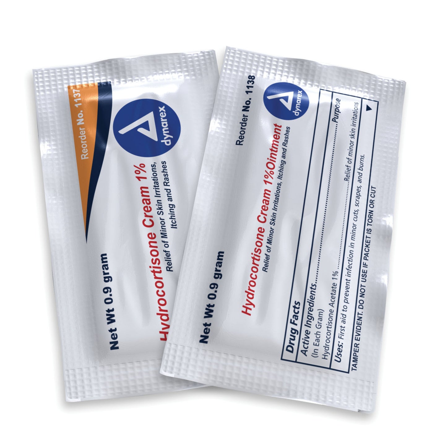 Hydrocortisone Cream, 1%, .9g Foil Packet, 144/bx, 12 bx/cs
