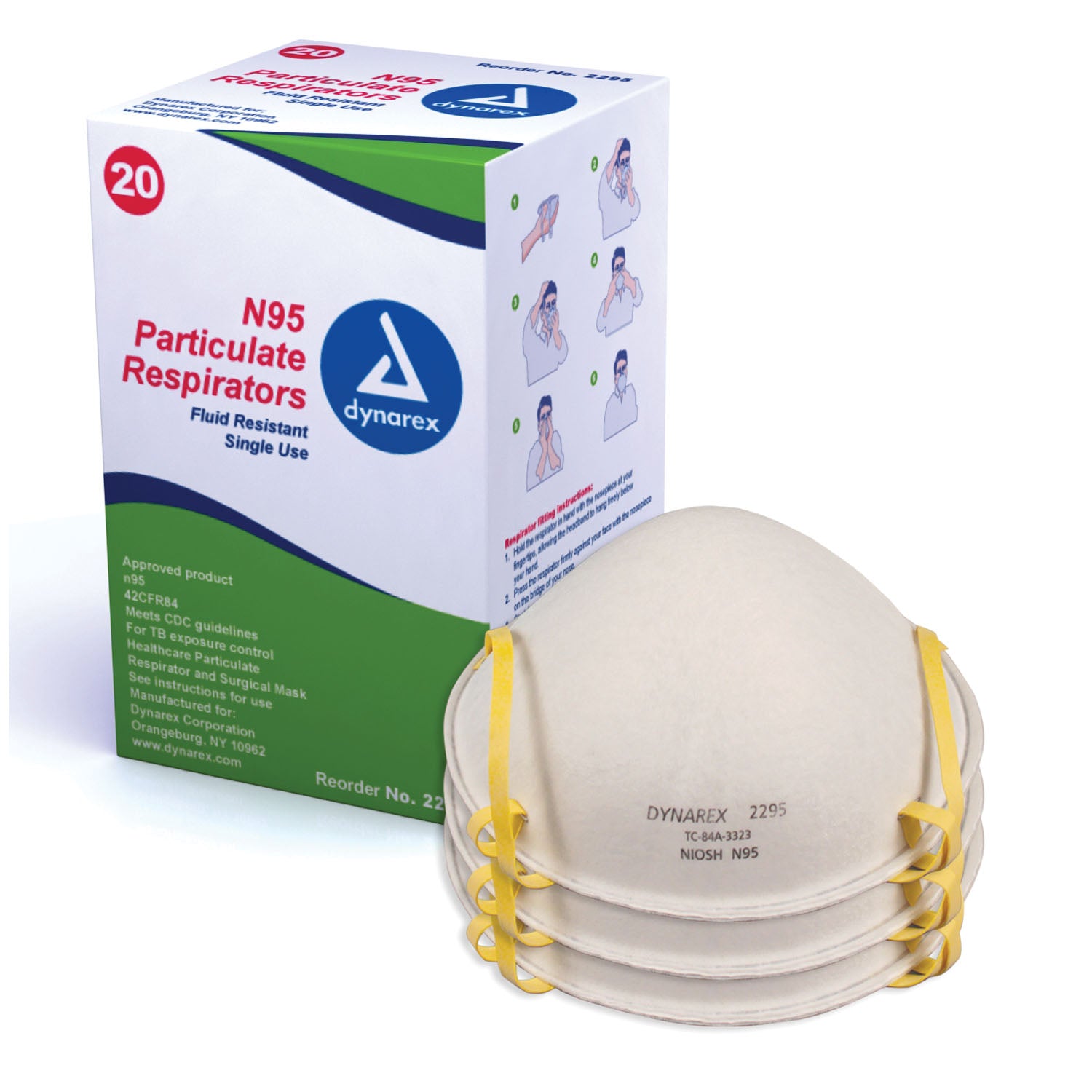 N95 Particulate Respirator Masks, Molded, 20/bx, 12 bx/cs (Products cannot be sold on Amazon.com or any other 3rd party site)