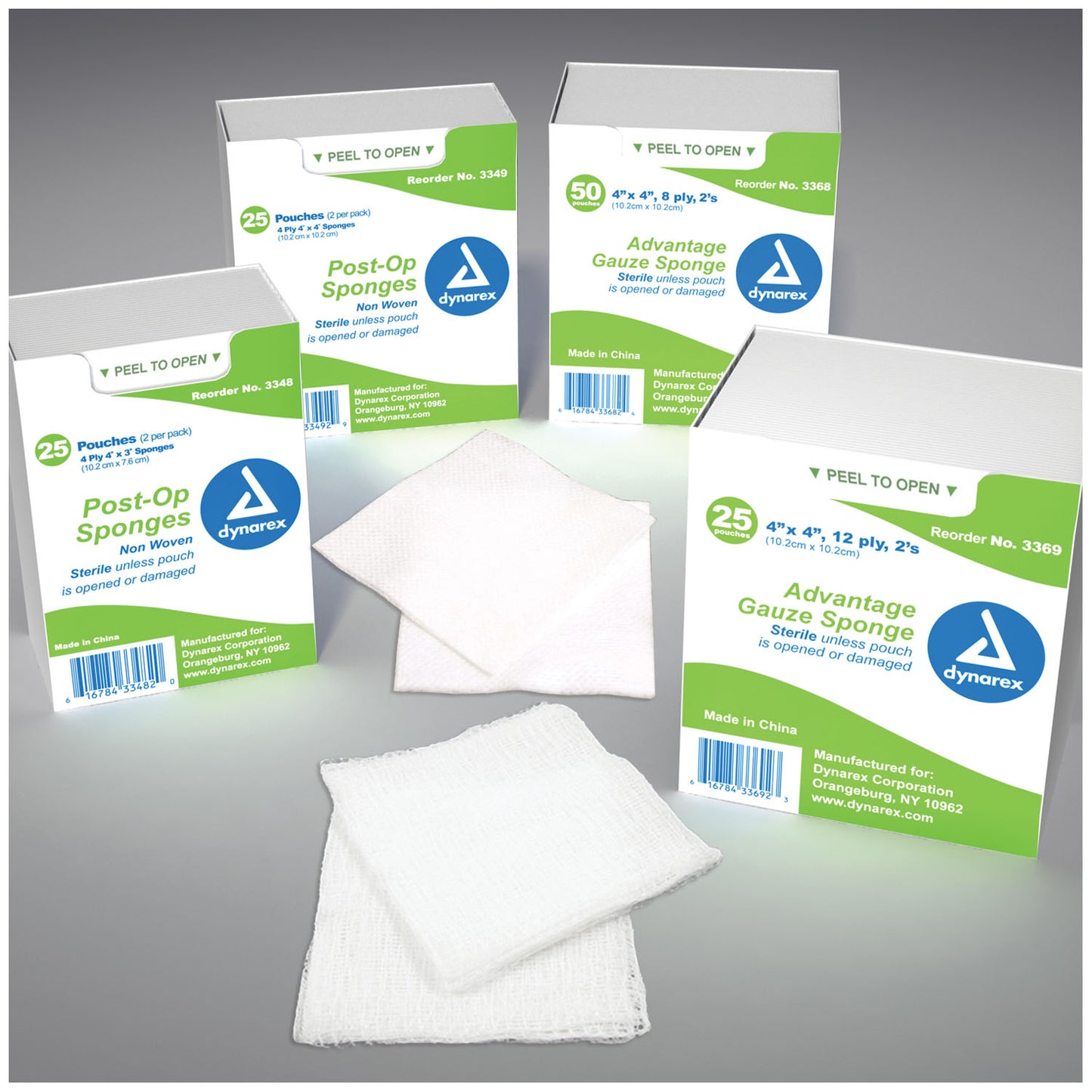 Post-Op Sponge, 4" x 4", 4-Ply, Non-Woven, 2/pch, 25 pch/tray, 24 trays/cs (Products cannot be sold on Amazon.com or any other 3rd party site)