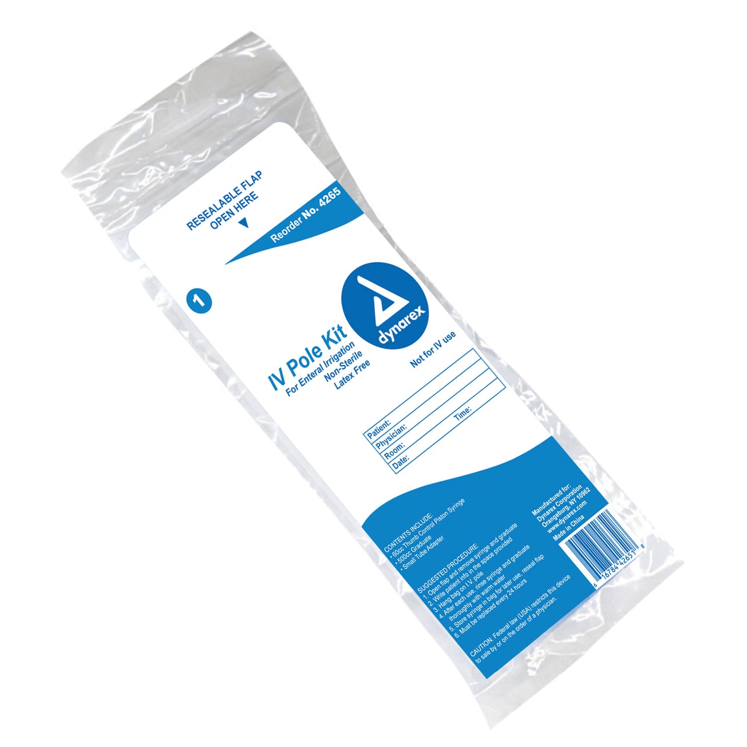 IV Pole Kit, Enteral Feeding Syringe, Graduated Container, 60cc, Non-Sterile, 30/cs (Products cannot be sold on Amazon.com or any other 3rd party site)