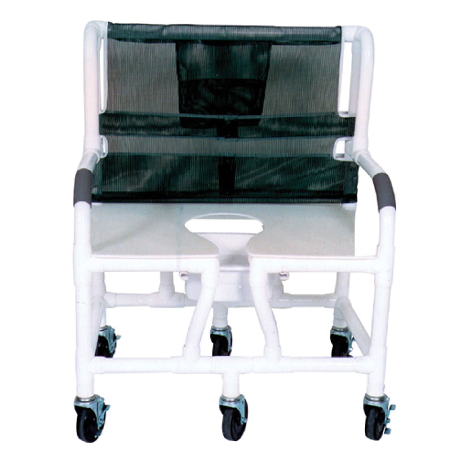 Bariatric Shower Chair, 30" Internal Width, (6) Heavy Duty Casters, 5" x 1_", 10 Qt Pail, 700 lbs Capacity