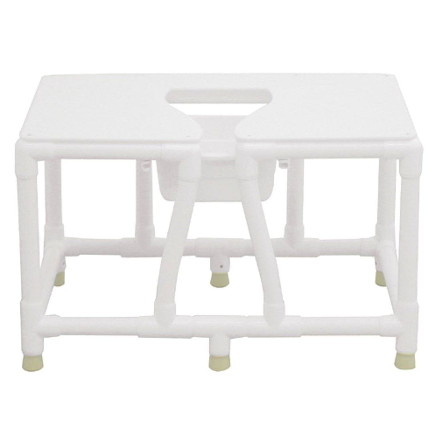Bariatric Bedside Commode, Full Support Seat, Commode Opening, 26" Useable Space, No Back & No Pail, 425 lbs Weight Capacity, Commode Pail