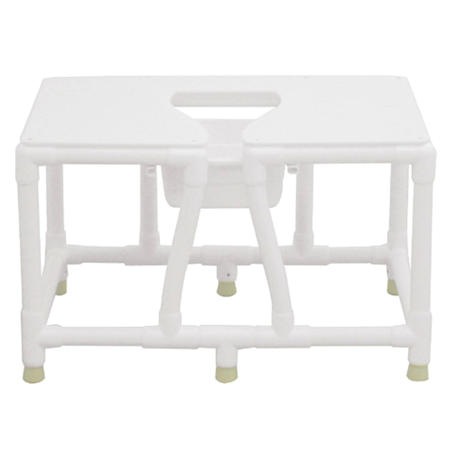 Bariatric Bedside Commode, Full Support Seat, Commode Opening, 26" Useable Space, No Back & No Pail, 425 lbs Weight Capacity, Commode Pail