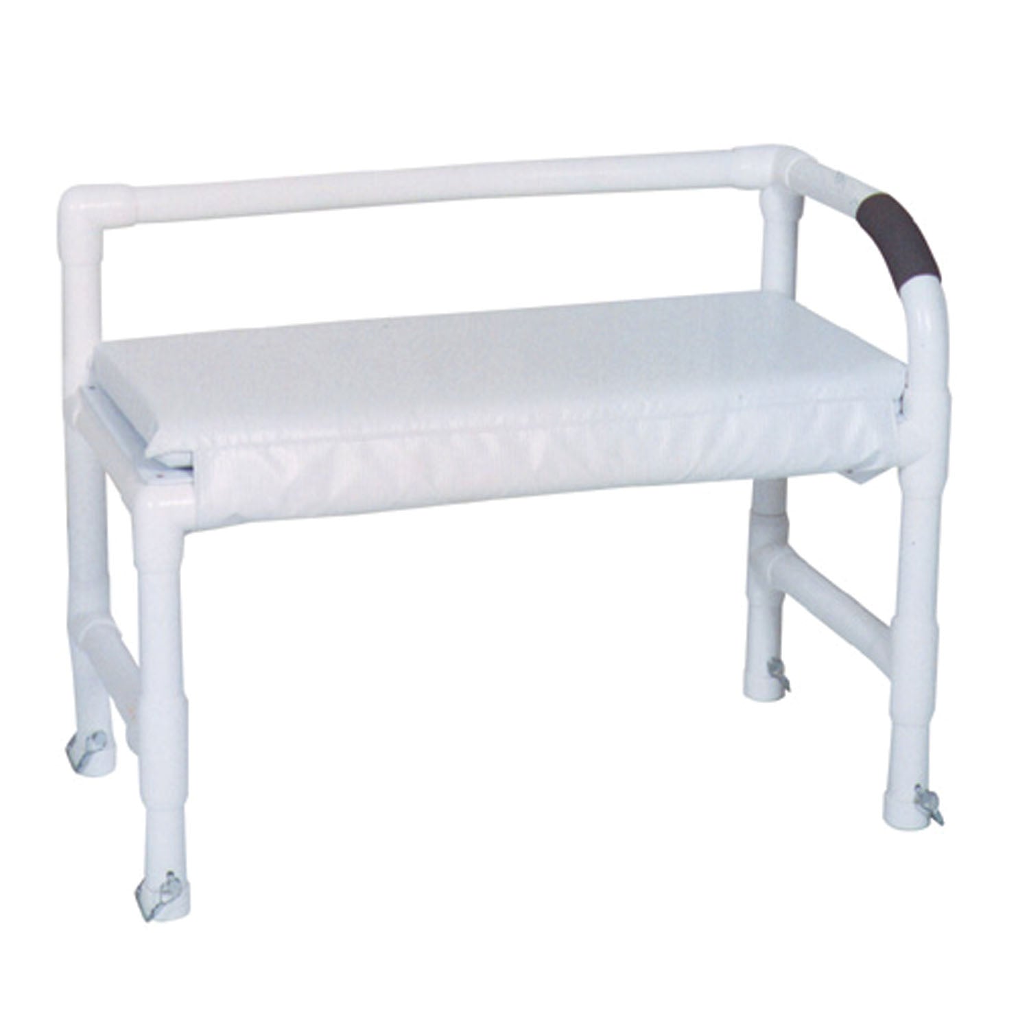 Shower Bench, Adjustable Height, Legs on one side, (Low Back No Sling)