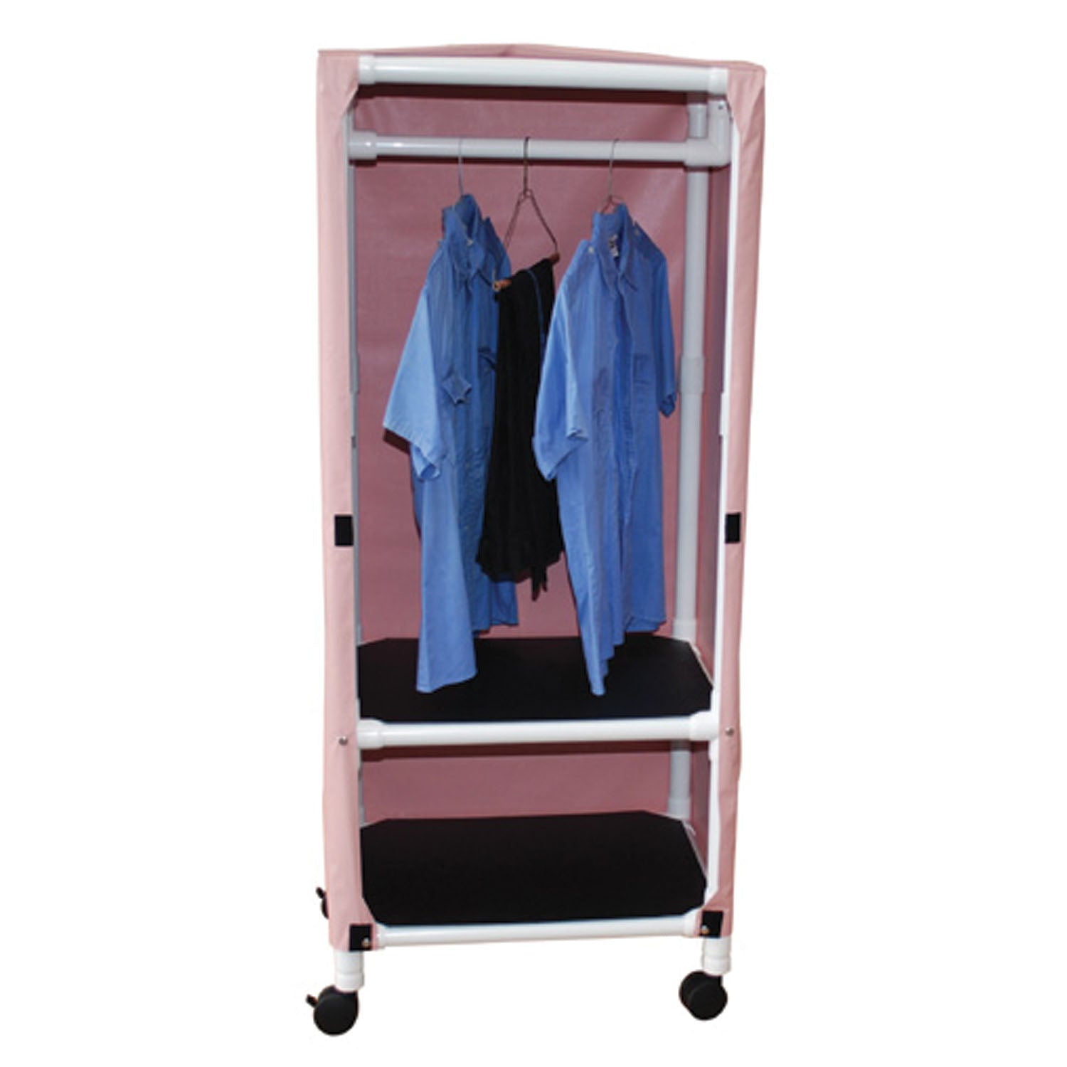 Tall Hanging Cart, 2-Shelf, Mesh or Solid Vinyl Cover, 39" Space Between Shelf & Handing Bar
