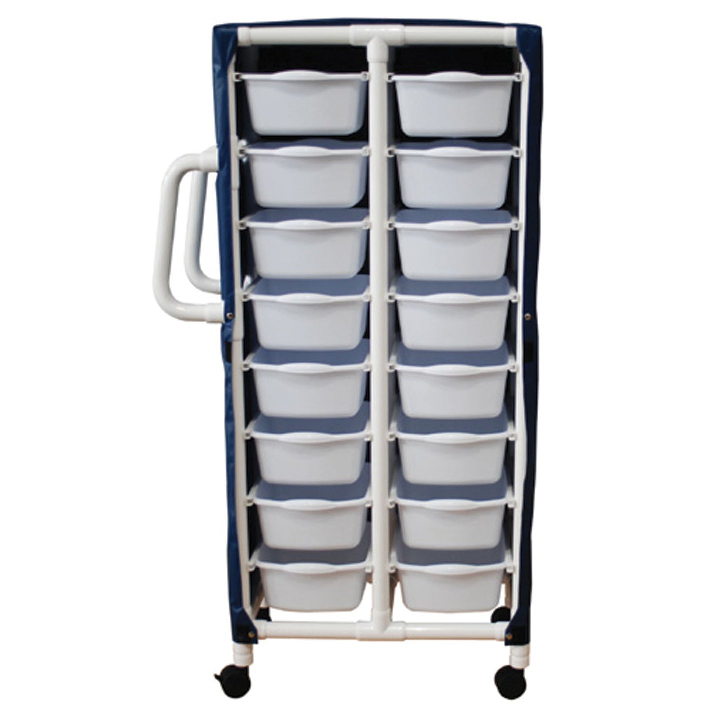 Specialty Cart, 16 Pull Out Tubs & Mesh or Solid Vinyl Cover
