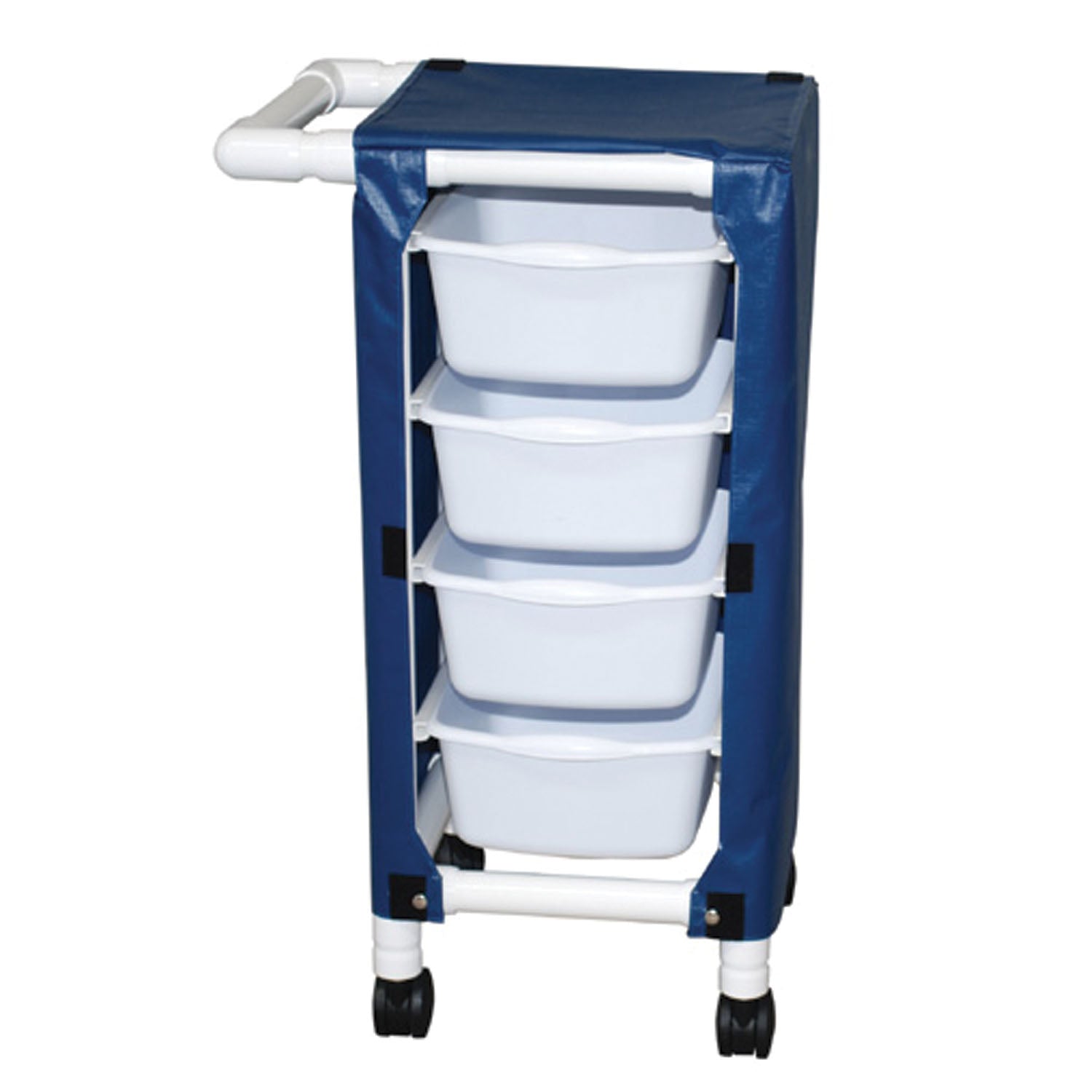 Specialty Cart, 4 Pull Out Tubs & Mesh or Solid Vinyl Cover