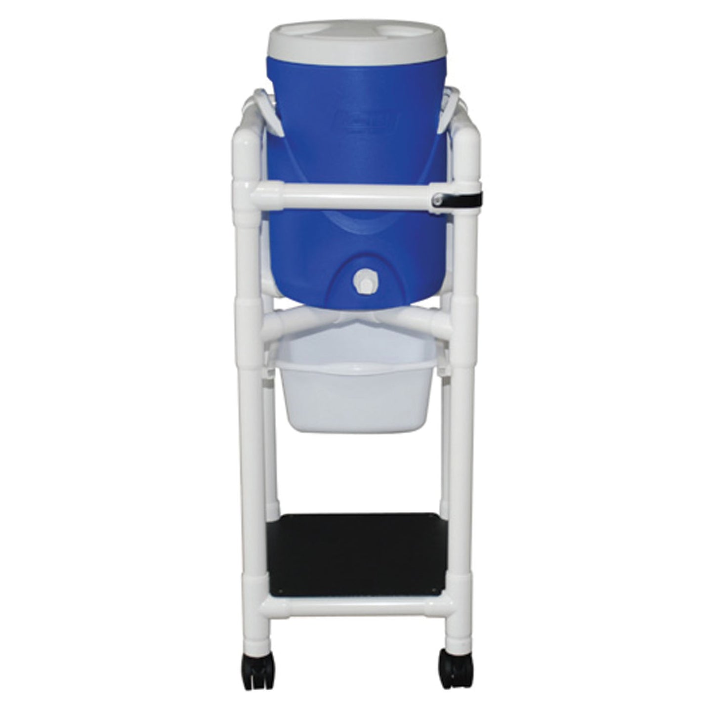 Refreshment Cooler Cart, Slide Out Storage Tray, 5 Gal Cooler